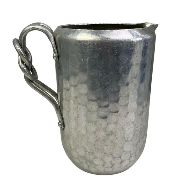 Vintage Everlast Hand Forged Metal Hammered Aluminum Pitcher Kitchen Lot of 2 - Picture 8 of 16